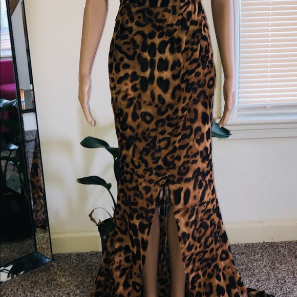 Carmine Strapless Leopard Maxi Dress - Picture 6 of 14